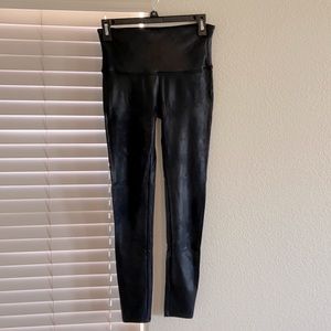Spanx Black Faux Leather Leggings Size Large